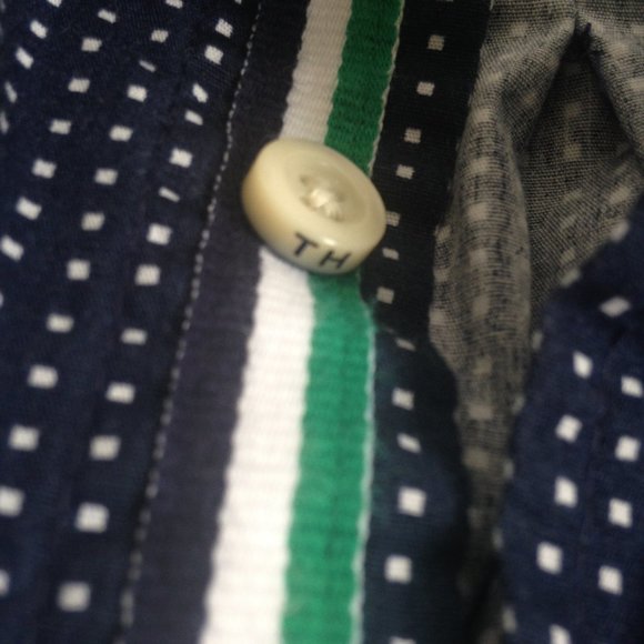 Tommy Hilfiger - Navy Polka Dot Button Down Shirt - Picture 11 of 12